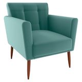 Poltrona Decorativa Pes Palito Cancun Veludo Deluxe Verde Milani Store