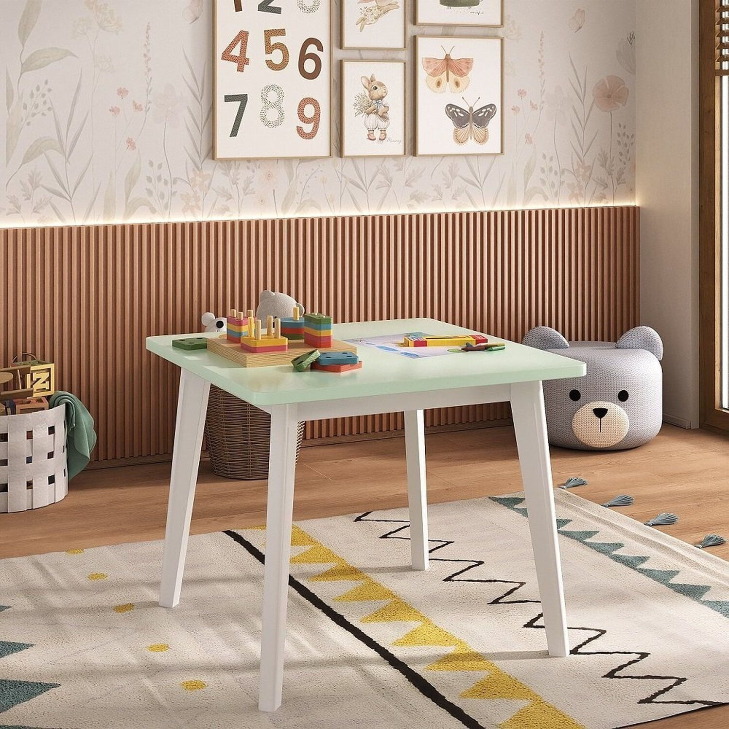 Mesa Infantil Em Madeira Maciça Sofia