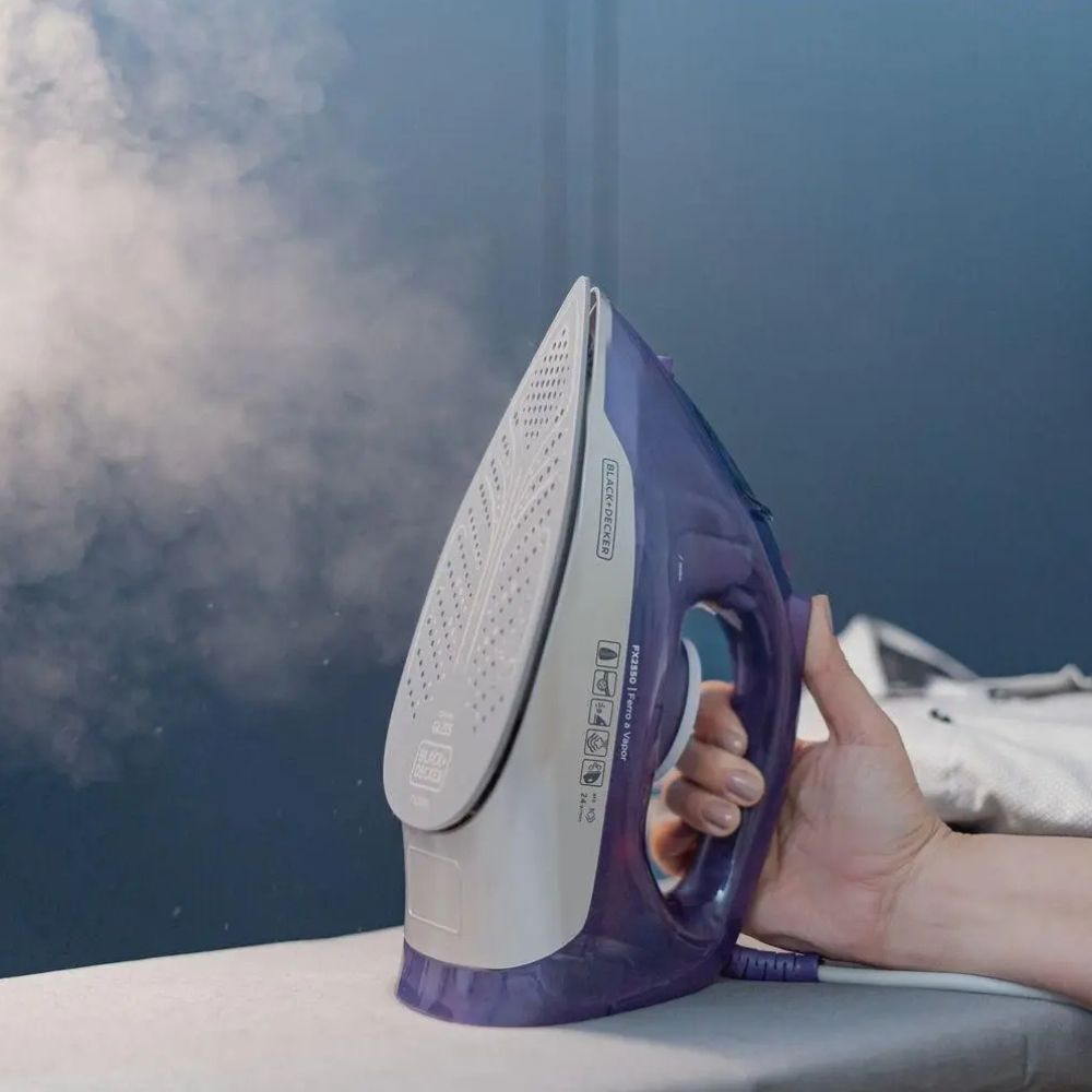 Ferro Passar Roupas Black+decker Ceramic Gliss Fx2550 Roxo 2000w Antiaderente 220v