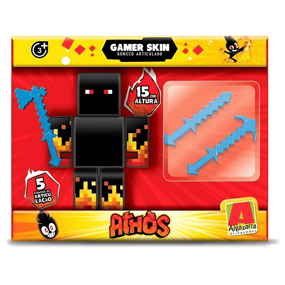 Gamer Skin - Boneco Articulado Athos - 15cm Brinquedos Algazarra