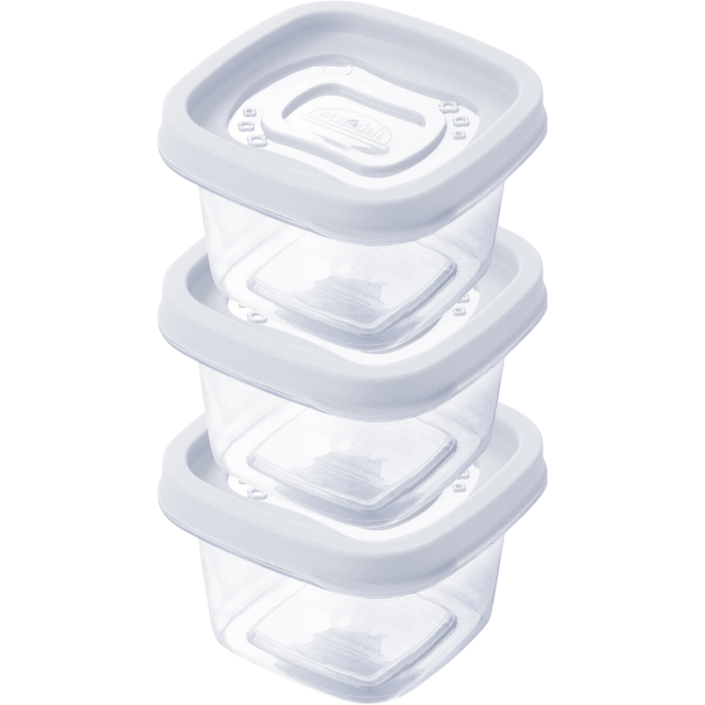 Kit 3 Potes Clic Quadrado 200ml 10x9x9cm Plasutil