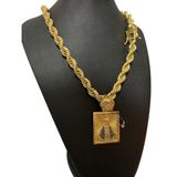 Cordão Baiano 13mm + Pingente Nossa Senhora - Banhado A Ouro