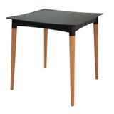 Mesa Tramontina Diana 70x70cm Preto Pernas de Madeira