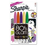 Marcador Permanente Sharpie Ponta Fina 80's Glam 5 Cores