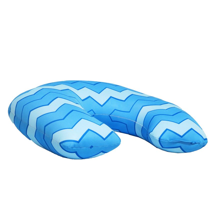 Almofada Amamentação Premium Para Bebê Criança Azul Zigzag - imagem 3