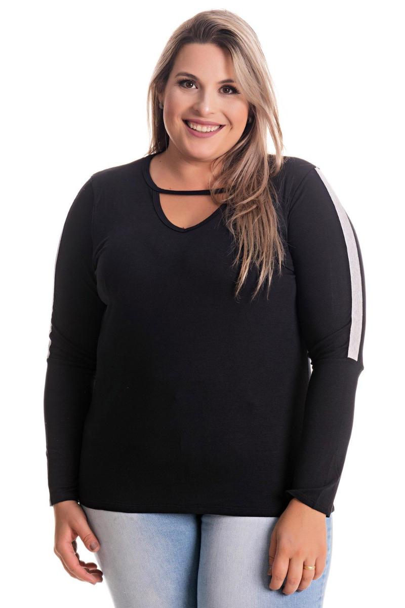 blusa viscose manga longa