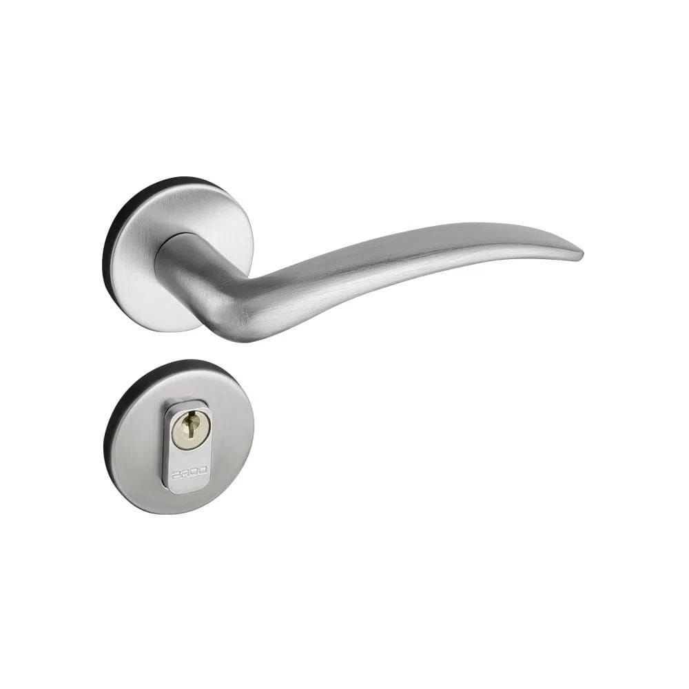 Fechadura Externa Pado Classic 40mm Roseta Cromada Acetinada