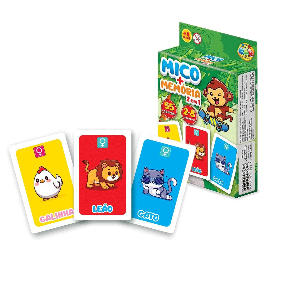 Jogo De Cartas Mico + Memoria 2 Em 1 - Carrefour