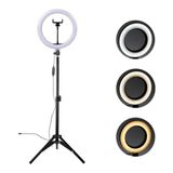 Ring Light Led Iluminador 26cm Completo 2,1m Tripé 210cm