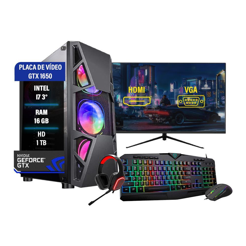 Pc Gamer Completo I7 Gtx 1650 Hd 1tb Ssd 240gb Memória 16gb