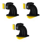 3 Un Prendedor Fixador Preto Trava Porta Magnético Adesiva