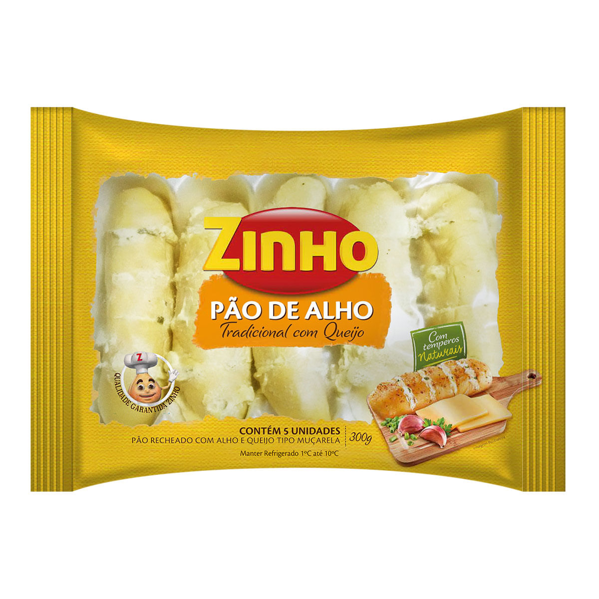 Pão de Alho Tradicional Zinho 300g Escorrega o Preço