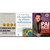 Livro Homem Mais Rico Babilônia + Segredos Mente + Pai Rico