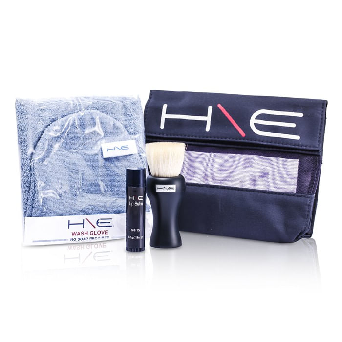 Kit H\ E Minerals: Protetor Labial Spf 15 + Escova Facial + Luva De Lavagem + Bolsa