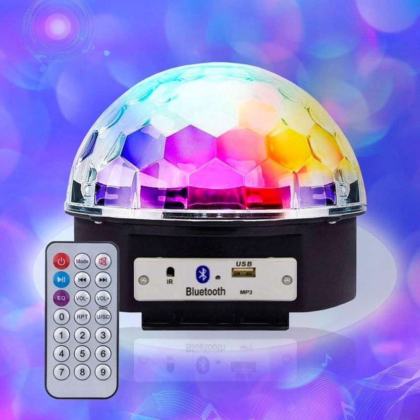 Bola De Balada Festa Colorida Com Controle Led Rotativa - imagem 4