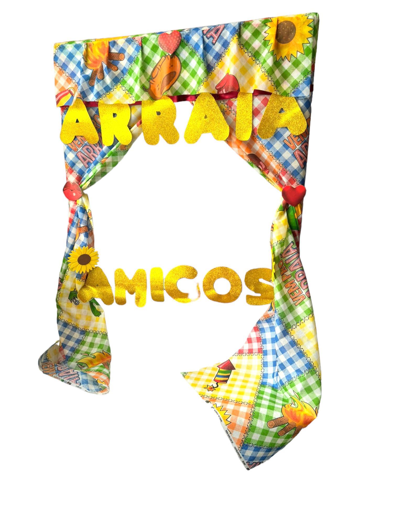 Painel Quadro Moldura Para Festa Junina Arraia Amigos 75cm