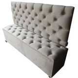 Kit Cabeceira e Recamier Capitonê King Suede Bege