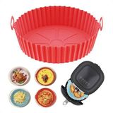 Cesto Forma Silicone Airfryer 20cm Antiaderente - Vermelho