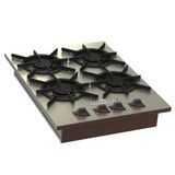 Fogão industrial 4 Bocas cooktop Alvenaria 4Q.S Baixa Pressão Inox