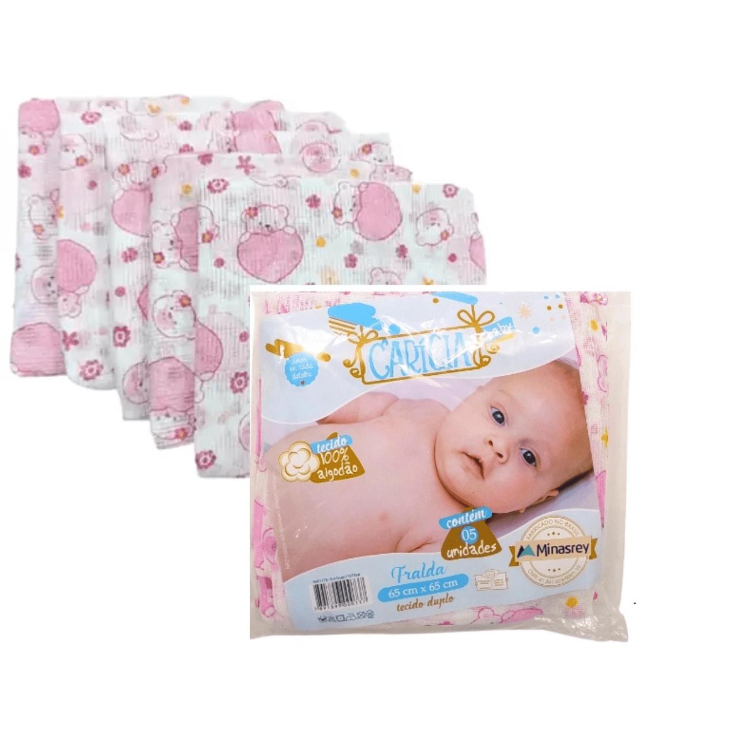 Fralda De Pano Minasrey Carícia C/5 Fraldas