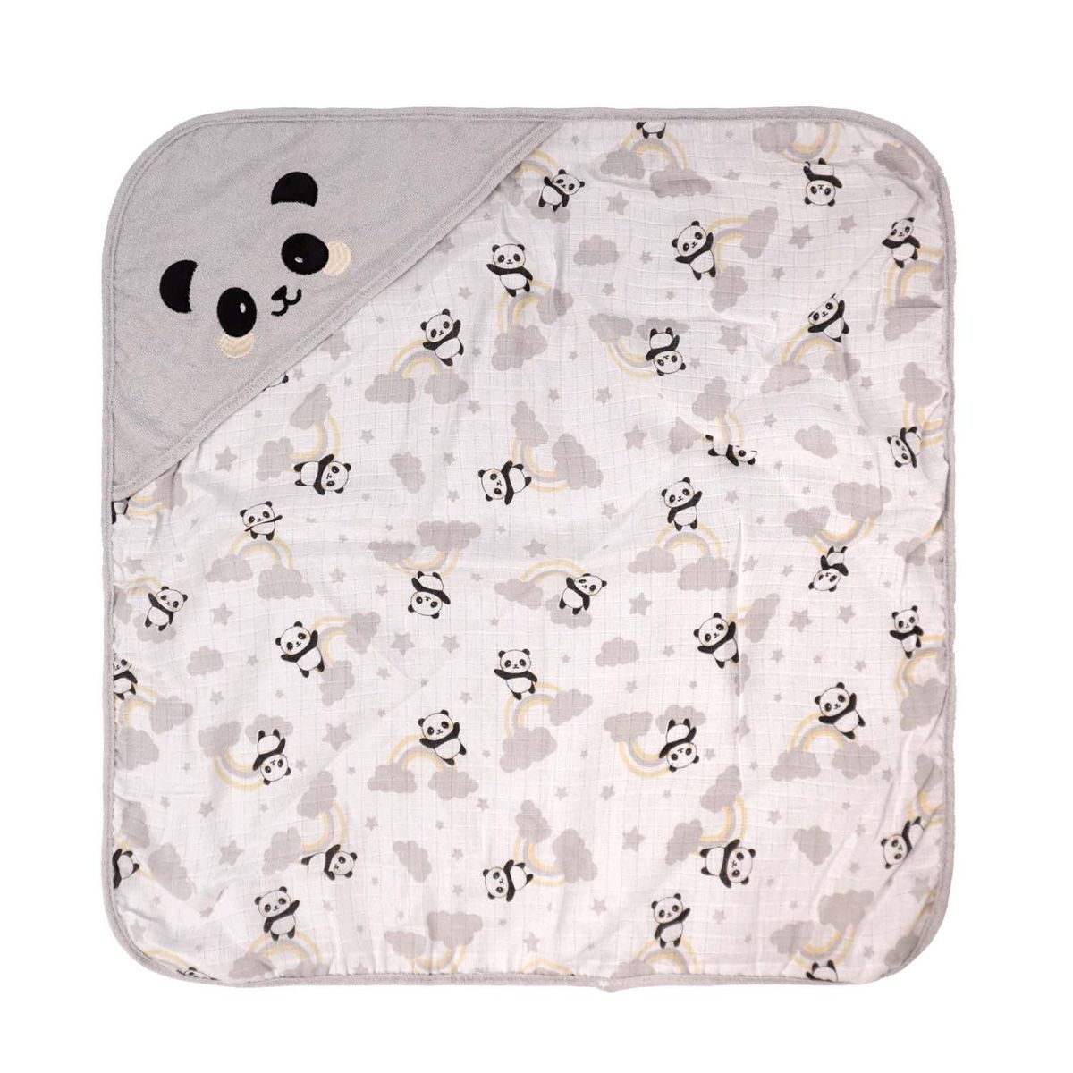 Toalha De Banho Bebe C/capuz Plush 68 Cm X 68 Cm Bord