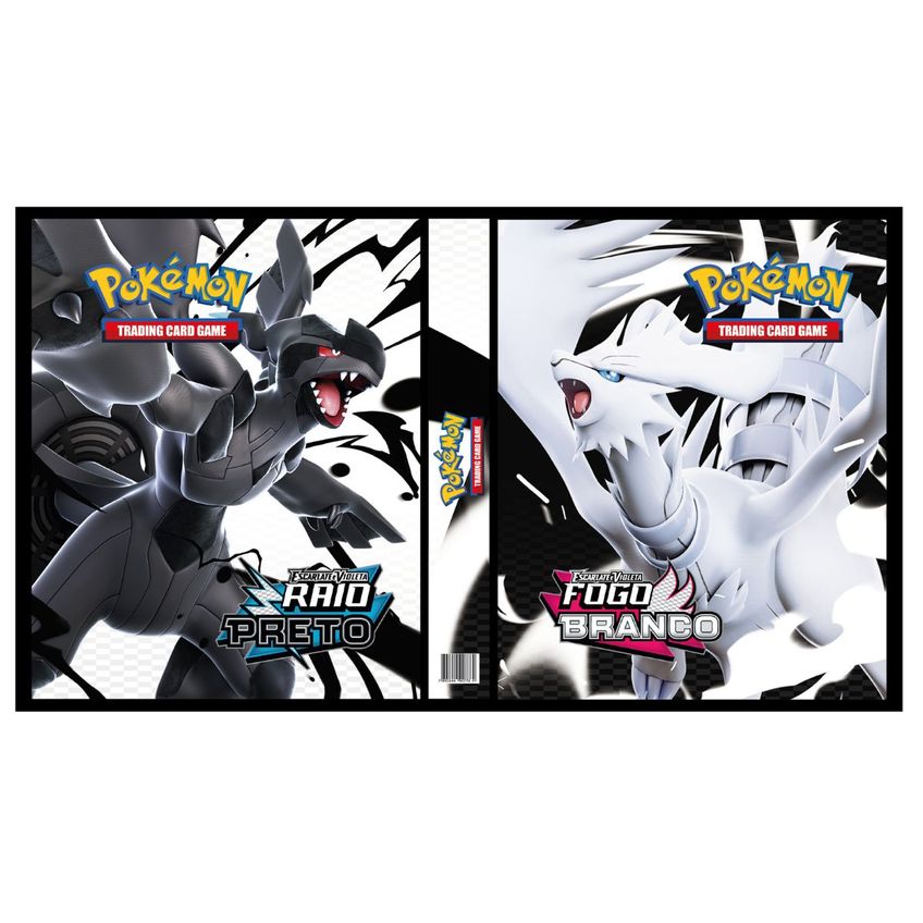 Álbum Pasta Fichário Pokemon Escarlate E Violeta Fogo Branco Capa Dura Reforçado Para Guardar Cards - imagem 3