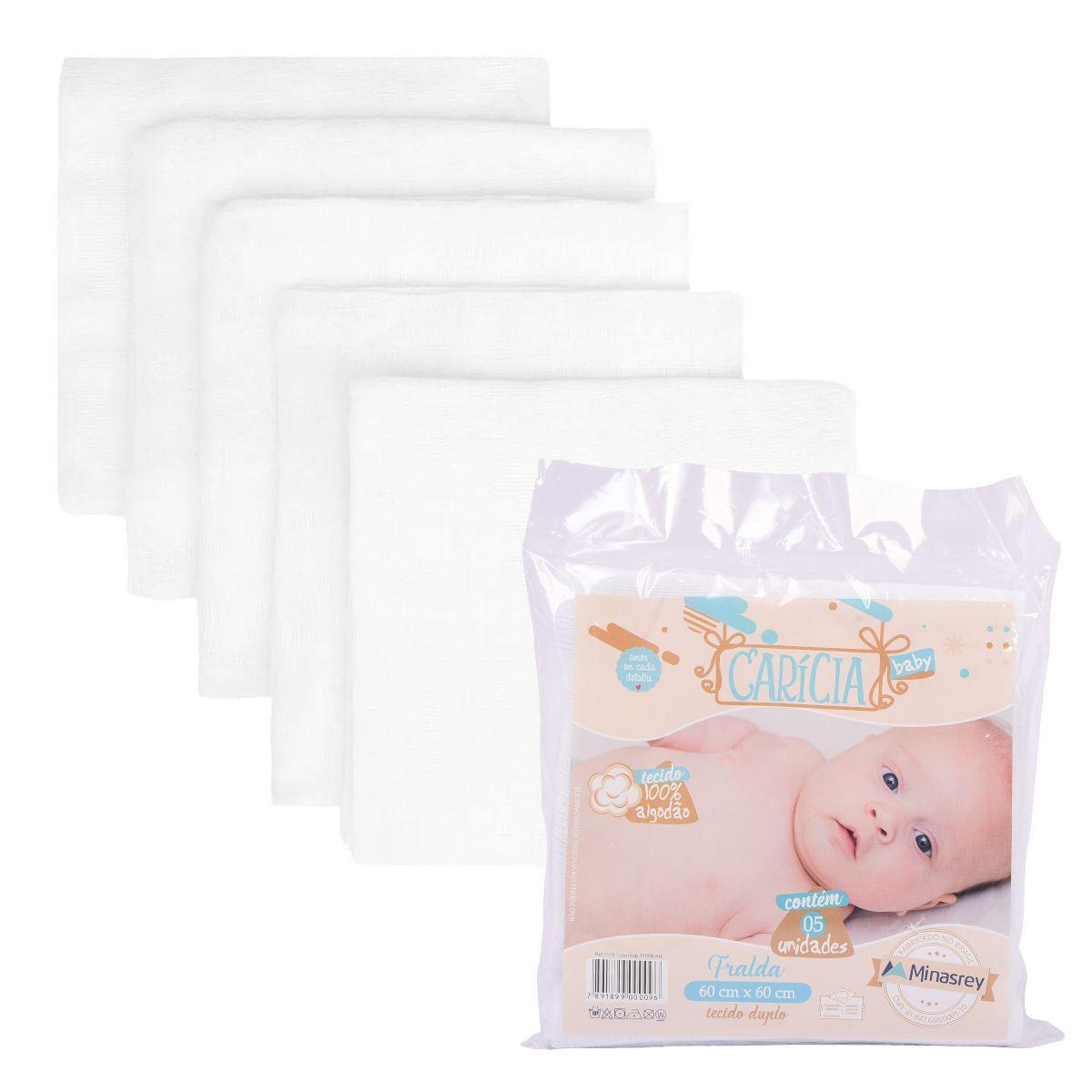 Fralda De Pano Minasrey Carícia C/5 Fraldas