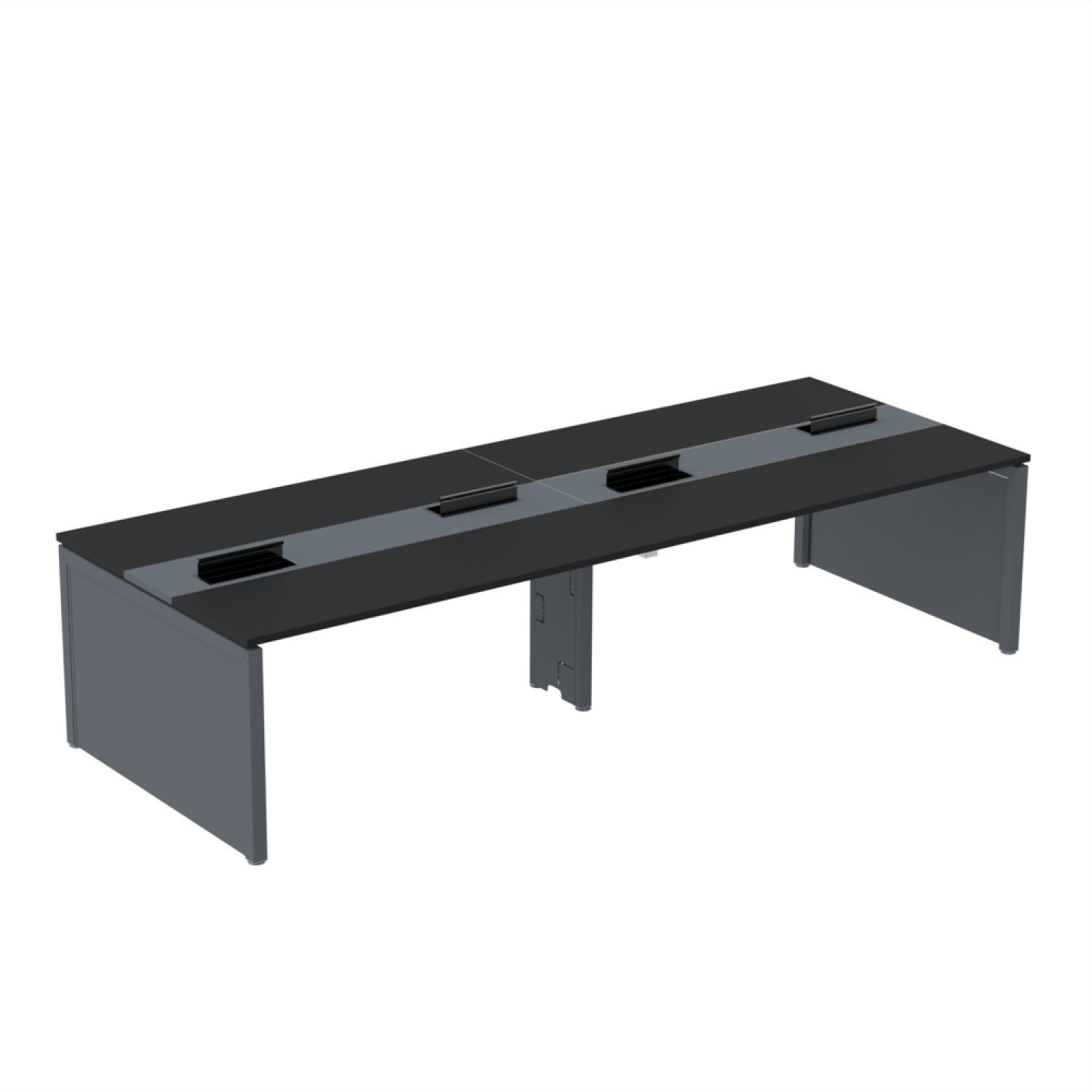 Mesa De Plataforma Dupla Para 4 Pessoas Corporativa 130x140/4p Preto/grafito