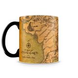 Caneca Mágica Senhor dos Anéis Mapa da Terra Média