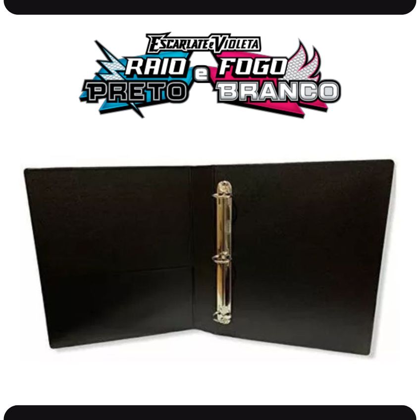 Álbum Pasta Fichário Pokemon Escarlate Violeta Fogo Branco Com 10 Folhas 9 Bolsos Yes Capa Dura Tcg - imagem 3