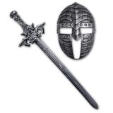 Kit Medieval Espada E Mascara Guerreiro De Combate Jr0610 Pr
