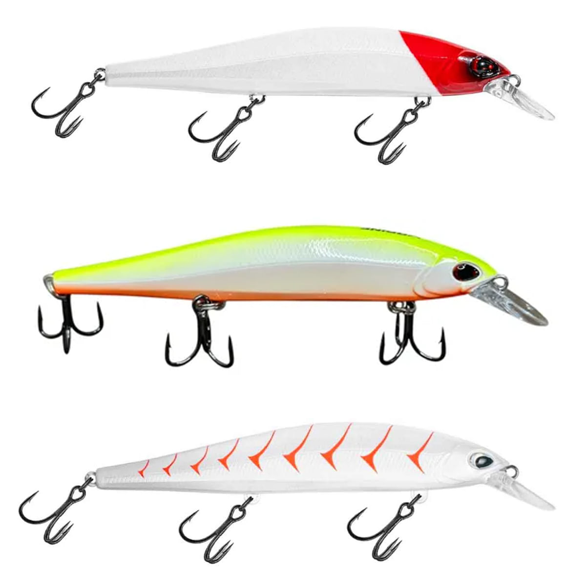 Kit 3 Iscas Artificiais Meia Água Marine Predator Sr 115s 11,5cm 17g