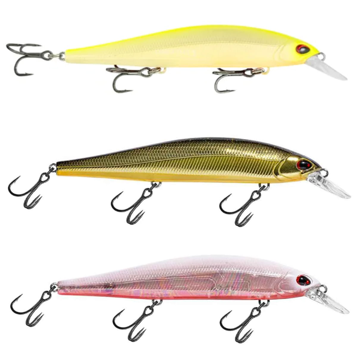 Kit 3 Iscas Artificiais Meia Água Marine Predator Sr 115s 11,5cm 17g