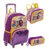 Kit Mochila Rodinhas Casa Mágica Da Gabby Plus Meow Sestini