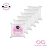 Kit 6 Refil Enchimento 50x50 Almofada Fibra Siliconada 350g