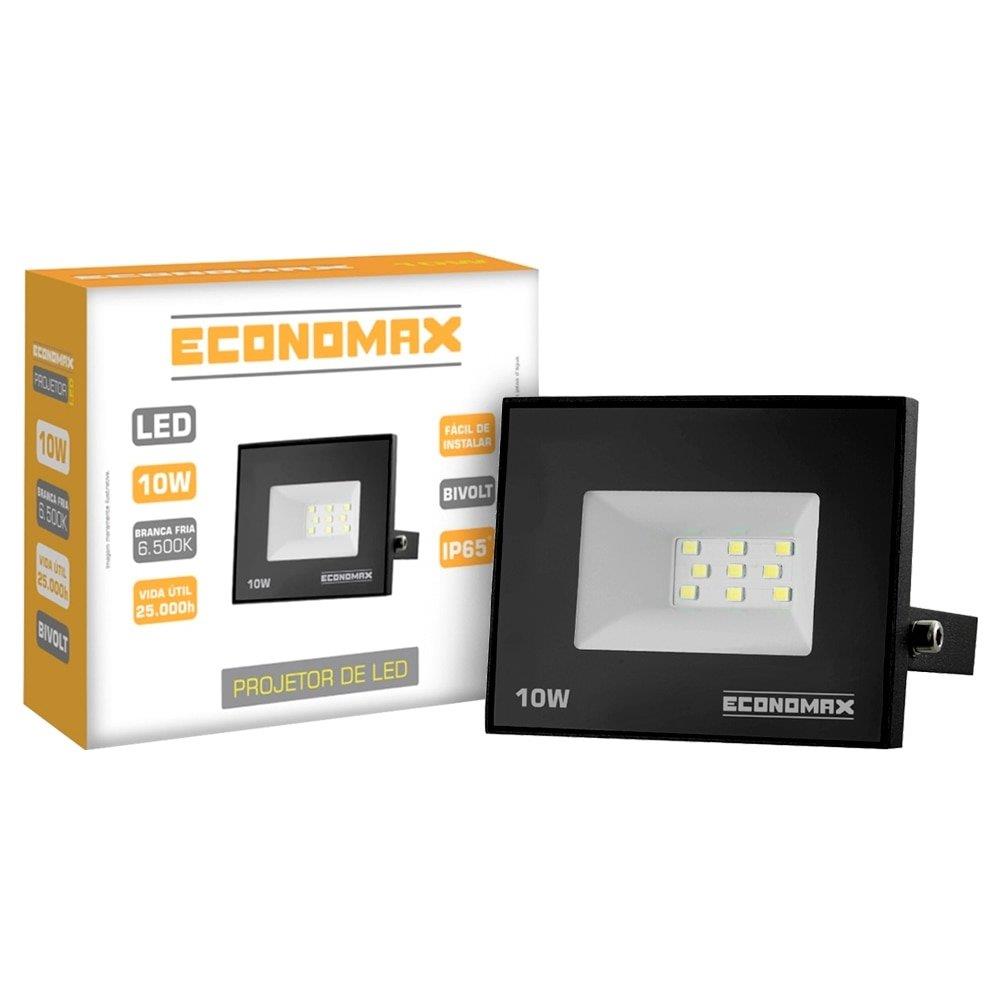 Projetor Led 10W 6.500K Branca Fria Bivolt Economax - Kian