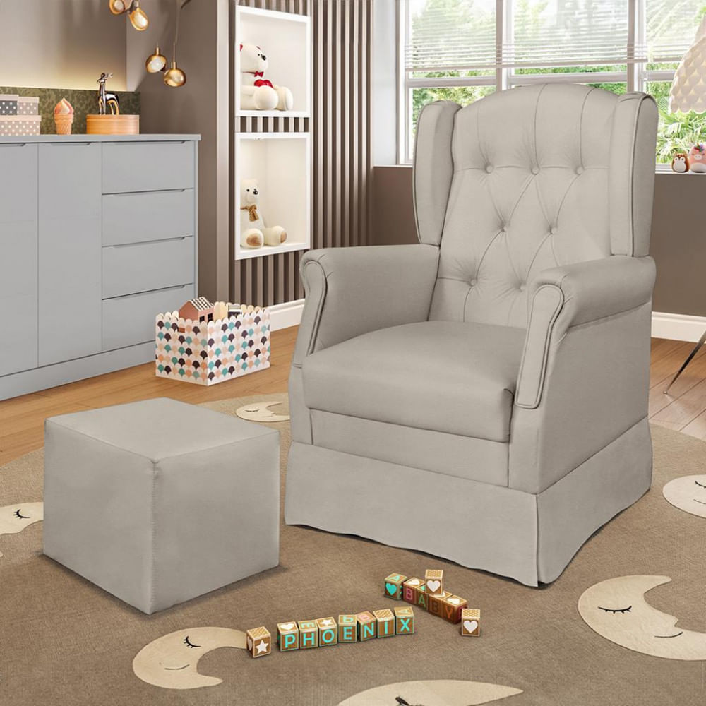 Poltrona De Amamentação Leticia Com Puff Phoenix Baby