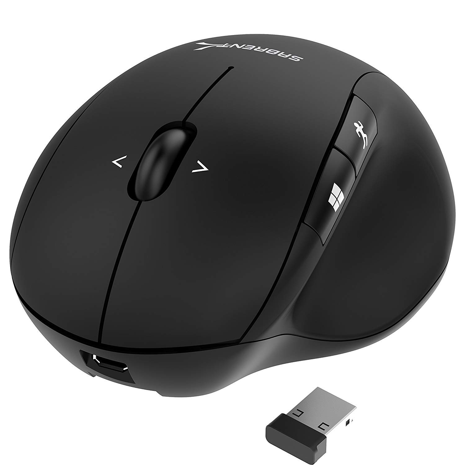 Sabrent Recarregável Ergonômico 2.4ghz Mouse Sem Fio Com Função 4d (ms-wrch)