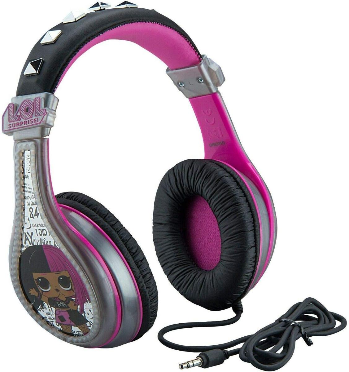 LOL Surpresa OMG Remix Kids Fones de Ouvido Banda de Cabeça Ajustável, Som Estéreo, Fones de Ouvido Com Fio para Crianças, Sem Emaranhados, Contr