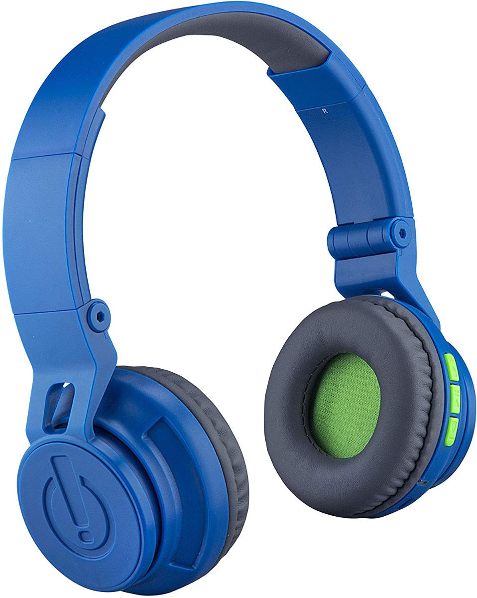 eKids Wireless Bluetooth Kids Fones de ouvido com microfone, volume portátil reduzido para proteger bateria recarregável auditiva, bandana infantil