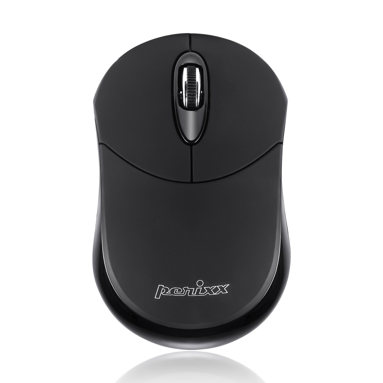 Perixx Perimice-802b Wireless Bluetooth Mouse - Design Portátil Para Windows, Ios E Android Tablet - Preto De Borracha Preto