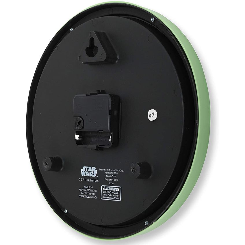 Accutime Watch Star Wars Clock – Star Wars Mandalorian Kids Wall Clock – Baby Yoda Wall Clock For Adults And Kids – Ideal Para Cozinha, Quarto - imagem 4