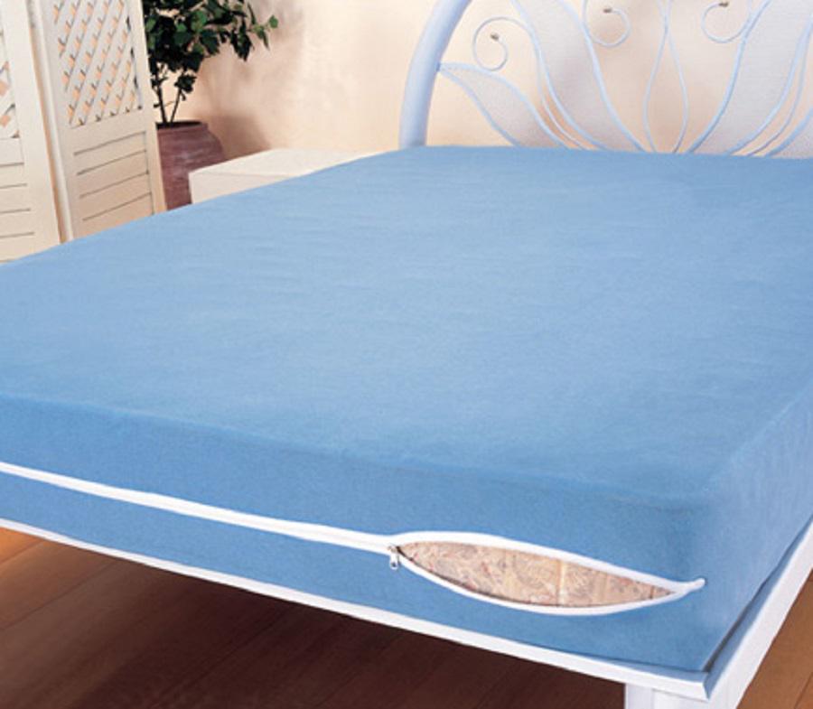 Kit Capa Protetora De Colchão Poliester Zíper 2 Un Azul
