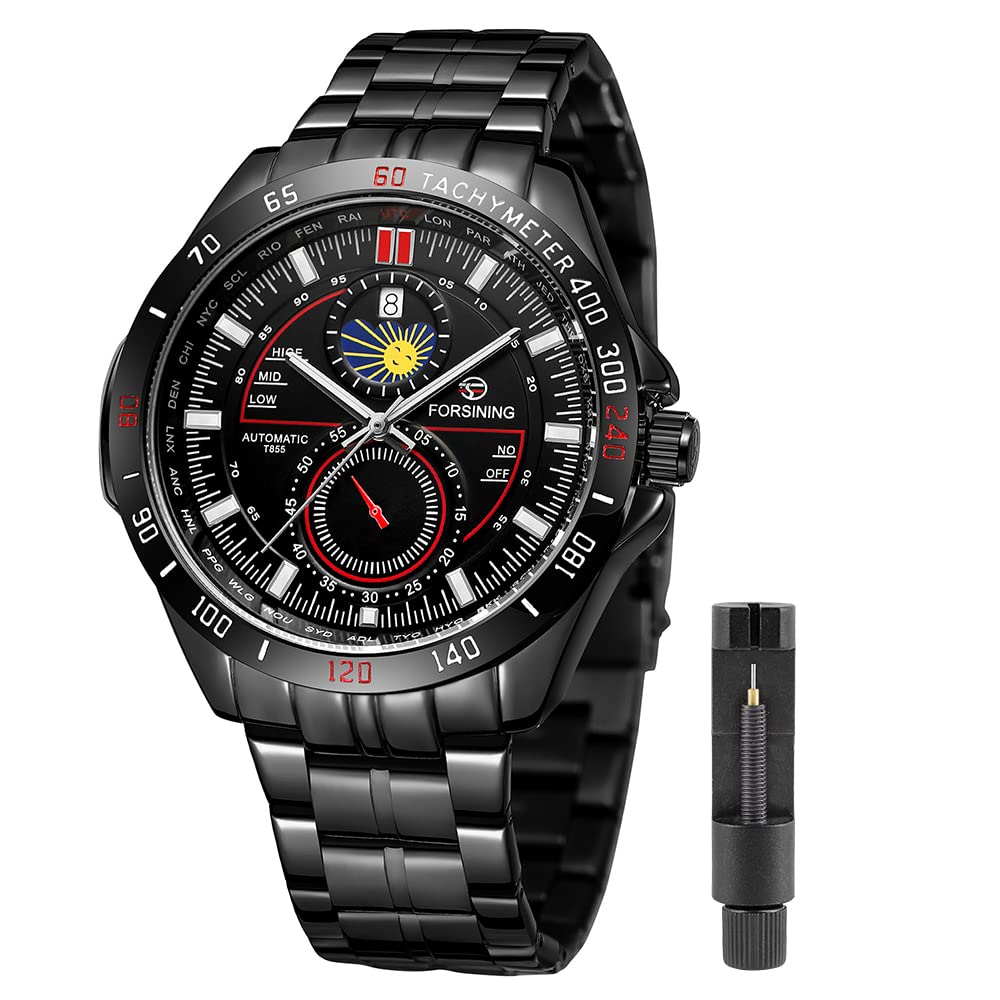 Forsining Mechanical Mens Watches Fashion Automatic Male Clock Blue Inoxidless Steel Waterproof Business Skeleton Watch