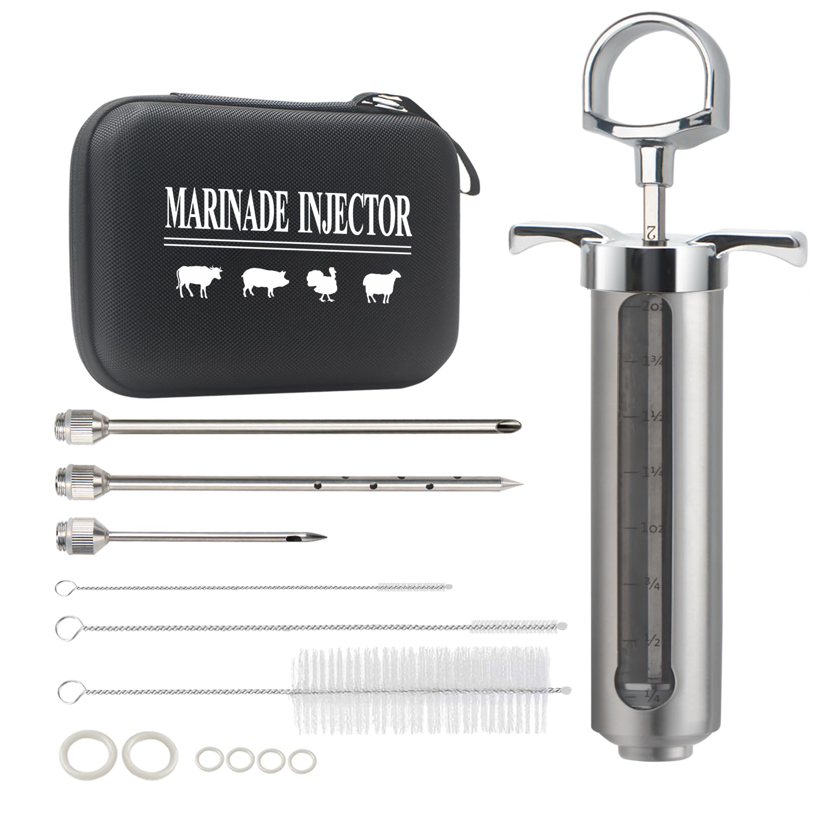 Kit De Injeção De Churrasco Com Injetor De Carne Uironly Seringa De Marinada De 60 Ml