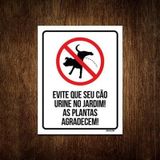 Placa Sinalização - Evite Seu Cão Urine Xixi No Jardim 18X23