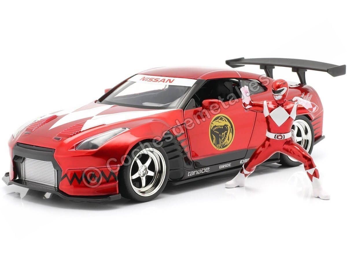 Diecast Car Jada 1:24 2009 Nissan Gt-r Com Boneco Red Ranger