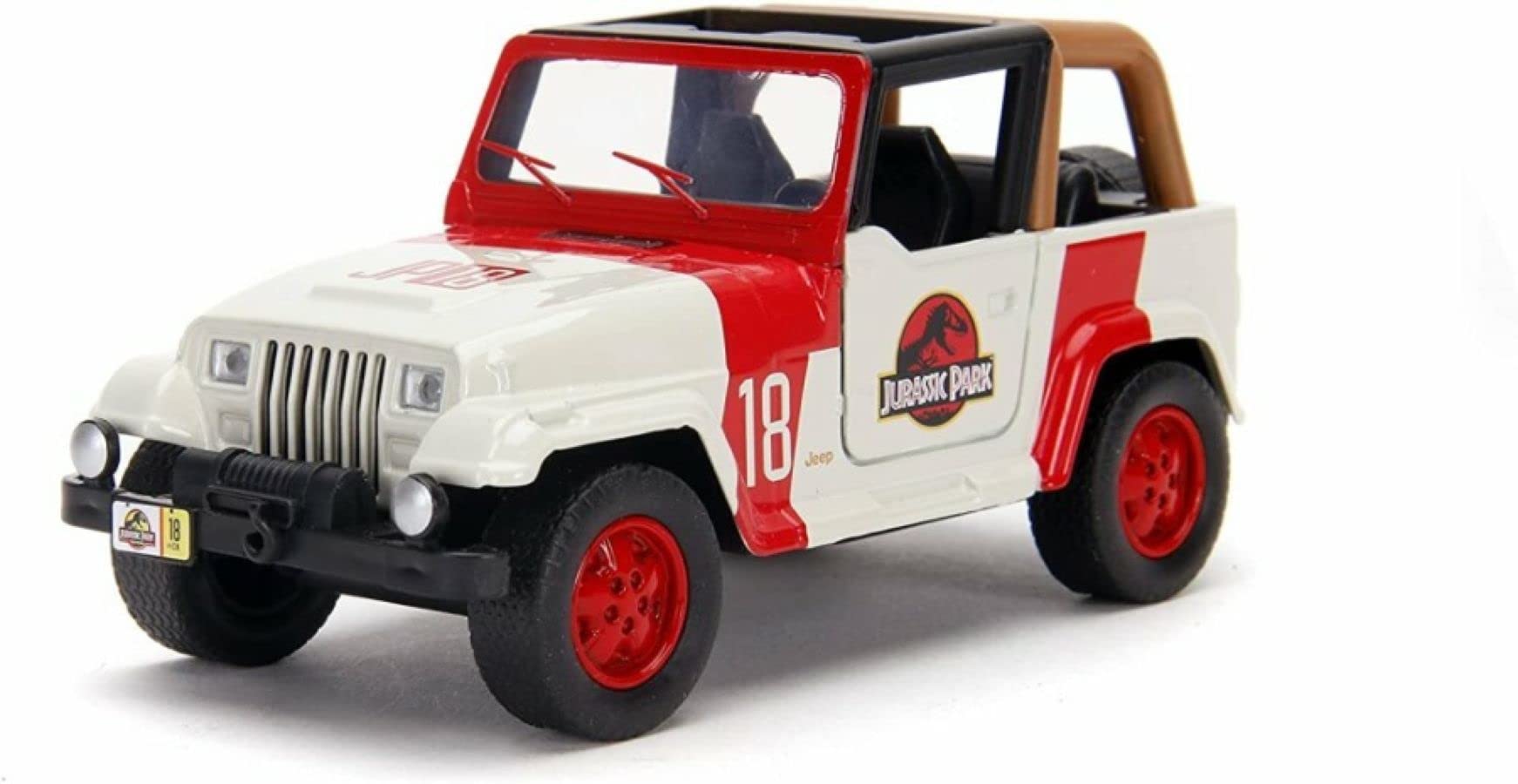 Carro Fundido Jada Toys Jurassic World 1:32 Jeep Wrangler Branco/vermelho
