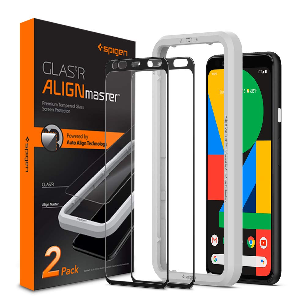 Protetor De Tela Spigen Glastr Alignmaster Pixel 4 Xl, Pacote Com 2