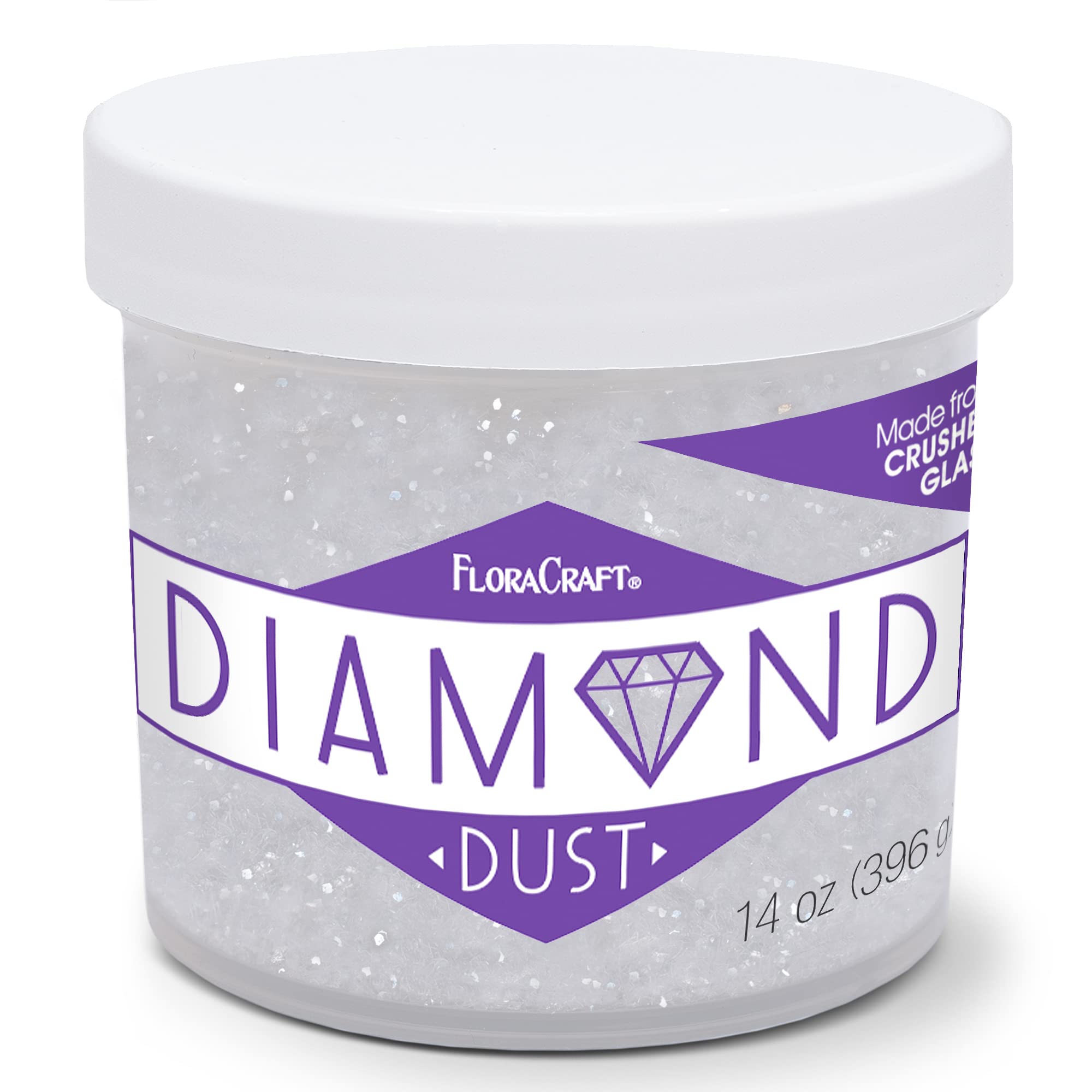 Vidro Transparente Glitter Floracraft Diamond Dust 400ml